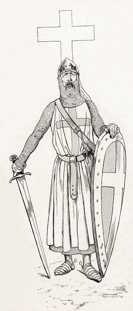 Knight of Louis IX in Crusade Costume by pseudonym for Onfray de Breville Jacques Job