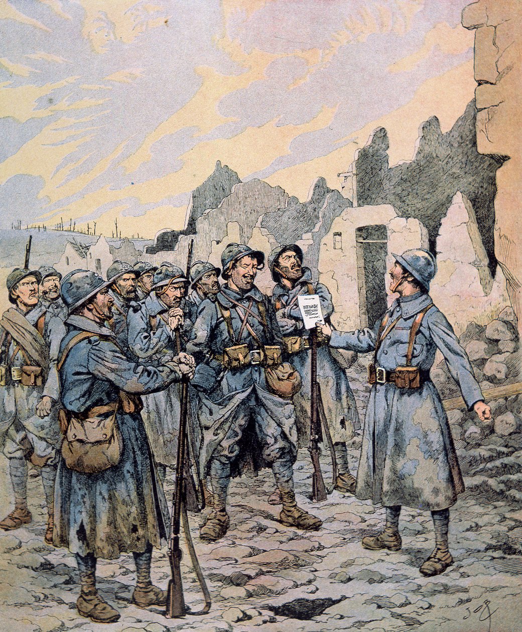 Mutiny in the French Army on the Western Front, April-May 1917 by pseudonym for Onfray de Breville Jacques Job