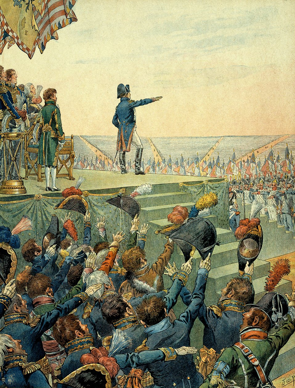 Napoleon I Bonaparte distributing the crosses of the Legion d