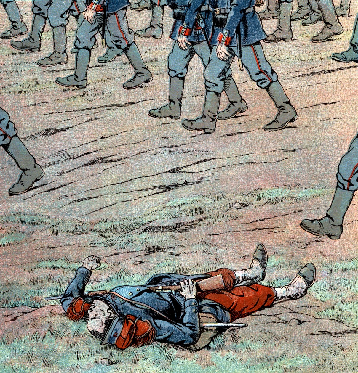 Prussians Invading France: French Dead Soldier by pseudonym for Onfray de Breville Jacques Job