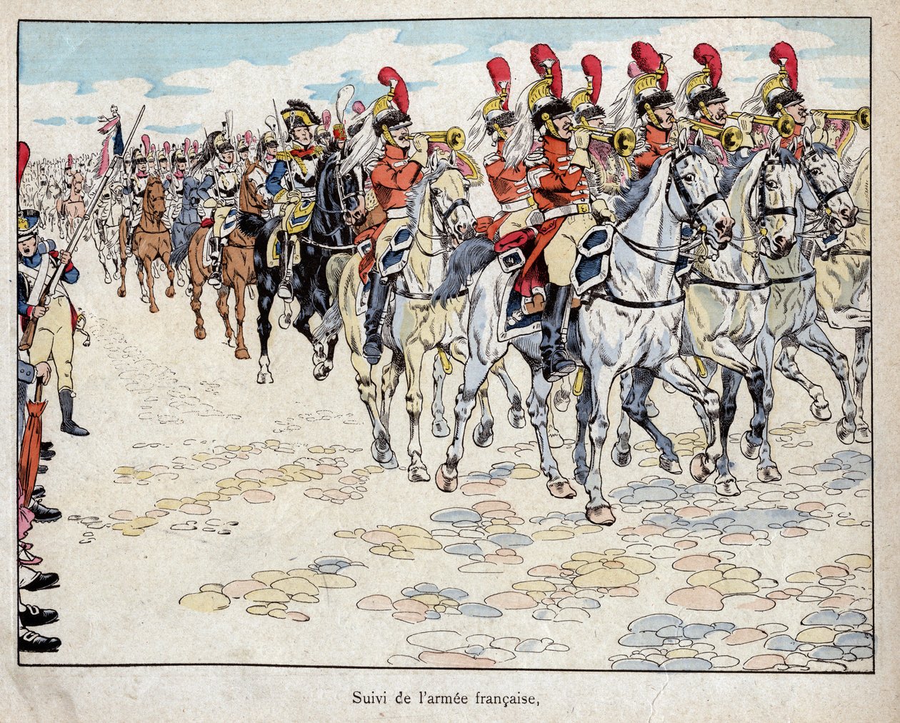 The French Army entering Berlin, 27 October 1806 - Lithograph by Job from 