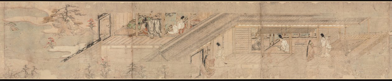 Narrative Picture Scroll about Love Romance of Courtier and Girl at Sumiyoshi by Unknown artist