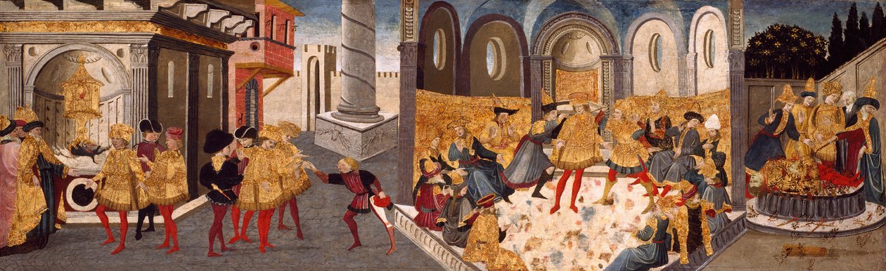 The Assassination and Funeral of Julius Caesar by workshop of Apollonio di Giovanni