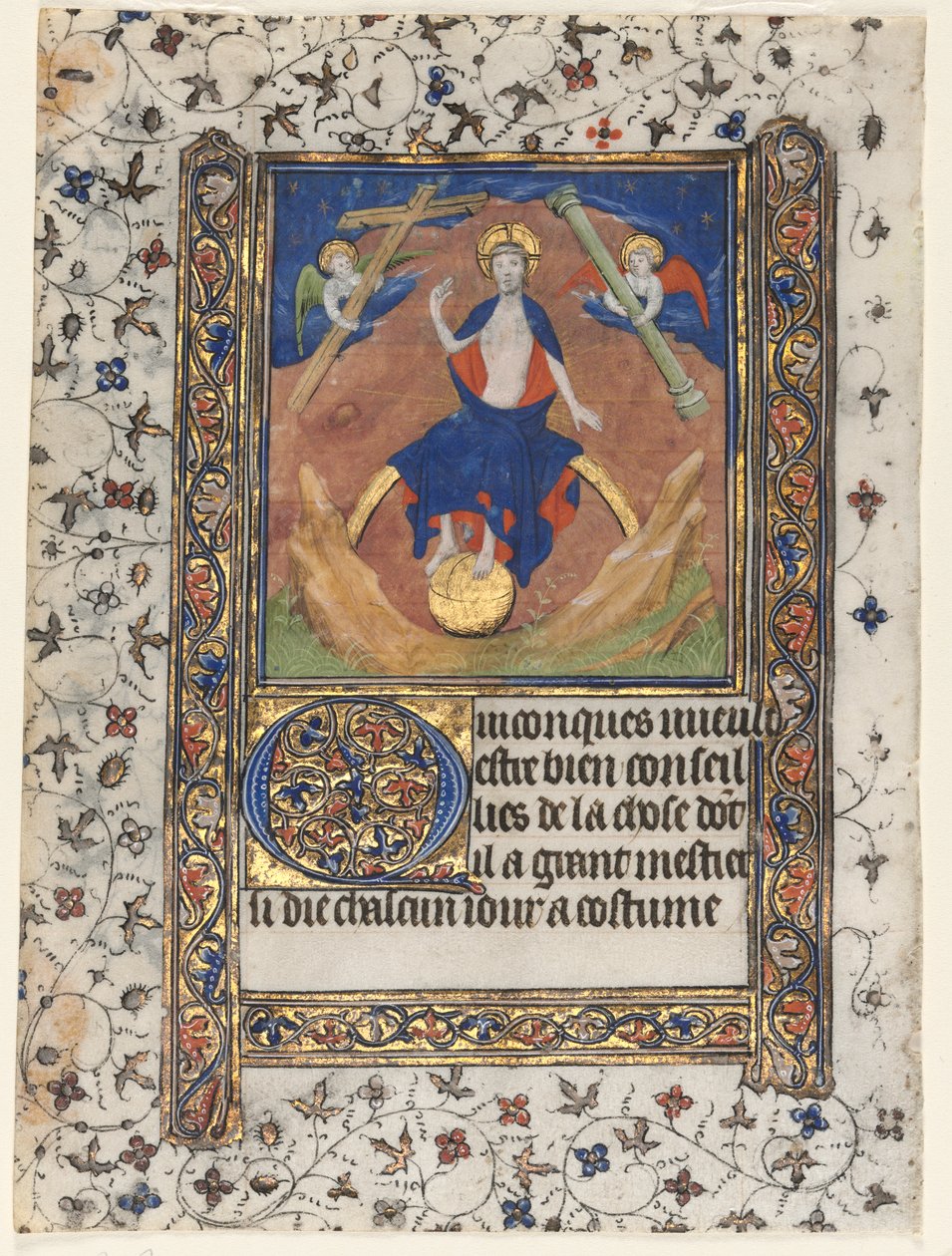 Leaf from a Book of Hours: Christ in Judgment by workshop of Boucicaut Master