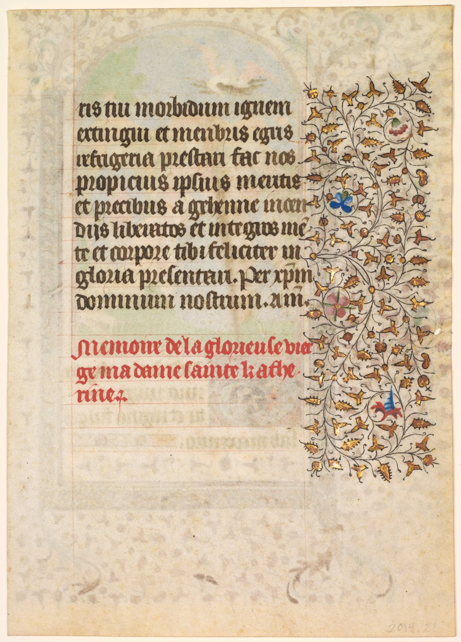 Leaf from a Book of Hours: Text (verso) by workshop of Boucicaut Master