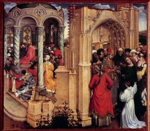 The Marriage of the Virgin. Painting by Robert Campin known as the Master of Flemalle (1375-1444) 15th century. Madrid, Prado Museum