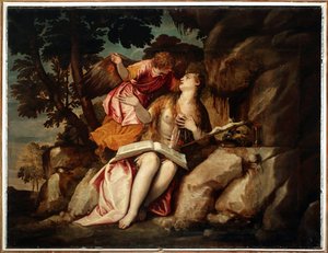 Representation of Mary Magdalene with an Angel