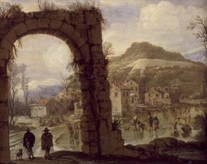 Winter Scene with an Arch by AB.C.
