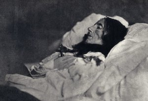 Portrait of the poet Marcelline Desbordes Valmore (1786-1859) on her deathbed. Photography by Felix Tournachon dit Nadar in 1859. Printing by Victor Tournachon, late 19th century.