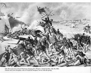 54th Massachusetts Colored Regiment charging Fort Wagner, South Carolina