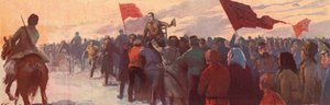 Crowd of supporters of Russian revolutionary leader Alexander Kerensky