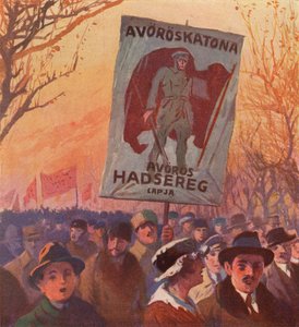 Demonstration in support of recruitment to the Russian Red Army, Budapest, Hungary