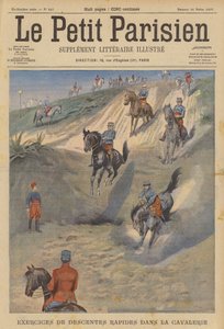 French Cavalry Practicing Rapid Steep Descents on Horseback by (after) Carrey