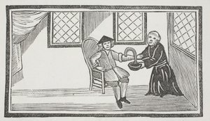 A representation of the treacherous monk bleeding him to death, illustration from 