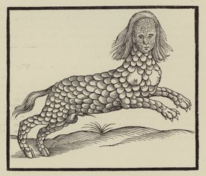 Four-legged creature with a body covered in scales