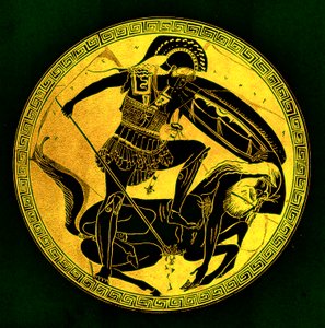 Warrior and centaur, illustration from 