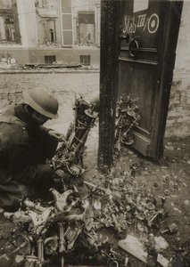 Candlesticks Tied in Bundles, Ready for Removal by the Germans, but Left Behind by (after) English photographer