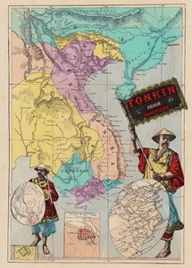 Map of Tonkin, Annam, Cochinchine by (after) French School