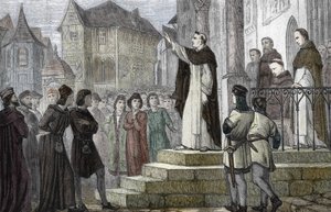 Representation of Albert the Great Teaching in Paris, at the University of Paris, at the First Dominican Convent on Rue Saint Jacques by (after) French School