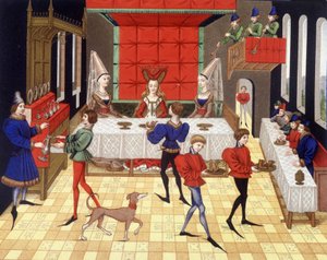 Table service in a chatelaine - facsimile of a miniature of Renaud de Montauban