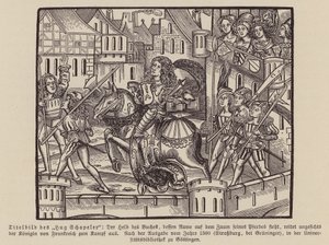 Scene from Hug Chapler, c1500 by (after) German School