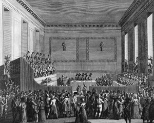 Antoine Quentin Fouquier de Tinville, judge by the Revolutionary Court on 12 Floreal Year 3 (1 May 1795). Engraving by Berthaut after Girardet