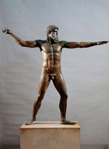 Greek Art: Bronze Statue Called the God of Cape Artemision by (attr. to) Kalamis