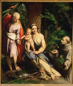 The Holy Family with Saint Francis - Rest on the Flight