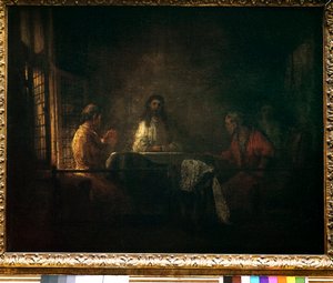 The Pilgrims of Emmaus by studio of Rembrandt Harmensz. van Rijn