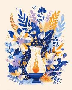 Cute Retro Floral Ghost Home Decoration