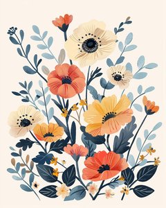 Boho Flowers Nursery for Botanical Art Prints by F. Abderrahim