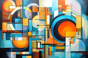 Geometric Abstract Fusion Bright Colors