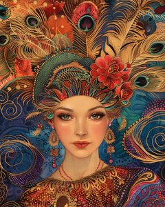 A Gorgeous Woman in the Style of Alex Grey by F. Abderrahim