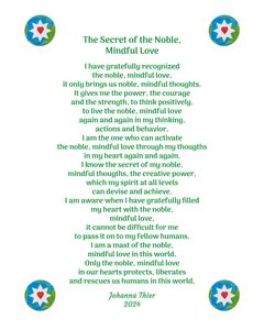 The Secret of the Noble, Mindful Love by Johanna Thier