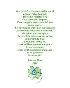 The Noble, Mindful Love Unites and Brings Peace in this World by Johanna Thier