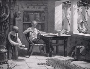 Xenophon dictating his history, illustration from 