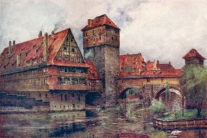 The Henkersteg, with the Wasserturm, Nuremberg, Germany, c. 1905