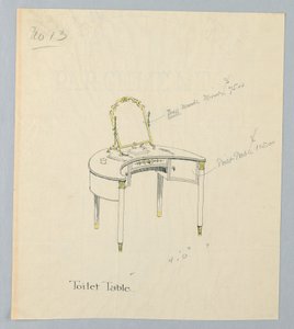 Design for Toilet Table No. 13 by A.N. Davenport Co.