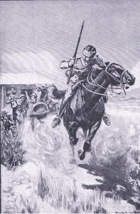 Escape of a scout, from After Pretoria: The Guerilla War published by Harmsworth Bros Limited