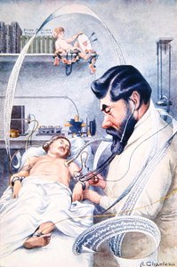 Professor Camille Lian Examining a Patient with All His Equipment, from 