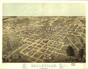 Belleville, St. Clair Co., Illinois 1867 by A.; Chicago Lithographing Co. Ruger