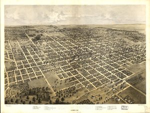 Bloomington, Illinois 1867 by A.; Chicago Lithographing Co. Ruger