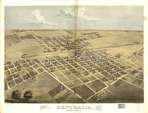 Centralia, Marion County, Illinois 1867 by A.; Chicago Lithographing Co. Ruger