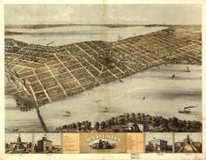 Madison, Wisconsin 1867 by A.; Chicago Lithographing Co. Ruger