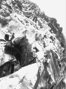 Excavators at work in a quarry of the 