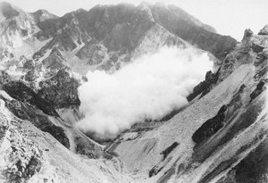 Explosion at a marble quarry in the Apuan Alps, Tuscany