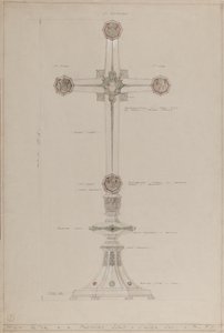 High Altar: proposed gold and silver cross, 5 ft high by A. Edward Jones and Co.