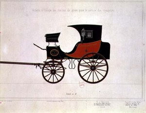 Design of a carriage for the Postal Service, engraved by Engelmann and Graf by A. G. (after) Ducoudray