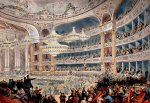 Ball at the Opera de la rue Le Peletier in Paris around 1850 - Engraving by A Provost