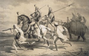 Sikh Chieftains going Hunting, 1858